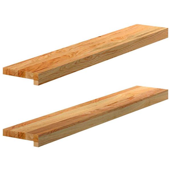 vidaXL Vensterbanken 2 st 90x15x2 cm massief eikenhout lichtbruin