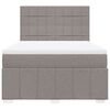 vidaXL Boxspring met matras stof taupe 140x190 cm