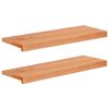 vidaXL Trapmatten 2 st Lak 80 x 30 x 2 cm Massief beukenhout