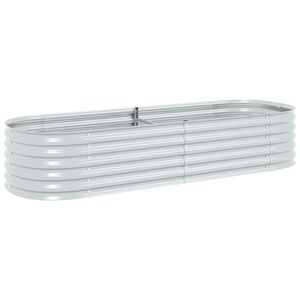 vidaXL Plantenbak verhoogd 240x80x44 cm gegalvaniseerd staal zilver