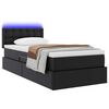 vidaXL Opbergbed met LED met matras met LED Zwart 90 x 190 cm Nep Leer