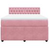 vidaXL Boxspring met matras fluweel roze 140x200 cm