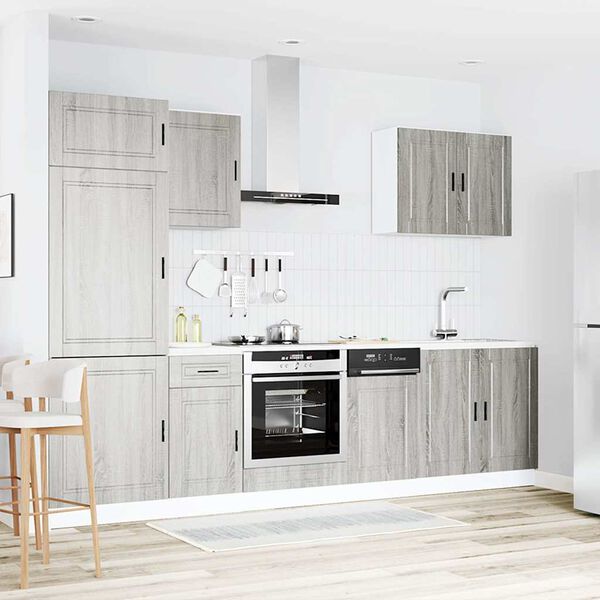 vidaXL 7-delige Keukenkastenset Porto bewerkt hout grijs sonoma eiken