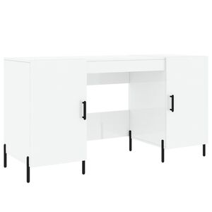 vidaXL Bureau 140x50x75 cm bewerkt hout hoogglans wit