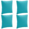 vidaXL Rugkussen PUTTEN 4 st 100% Polyester Turquoise 40 x 40 x 15 cm