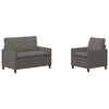 vidaXL Bankstel 2 pcs Lichtgrijs Stof