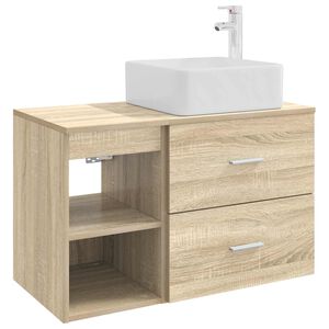 vidaXL Badkamermeubelset 2 st Sonoma Eiken Bewerkt hout