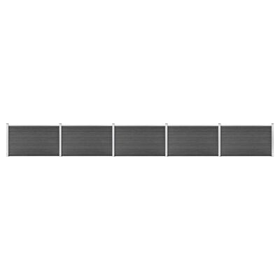 vidaXL Schuttingpanelenset 872x105 cm HKC zwart