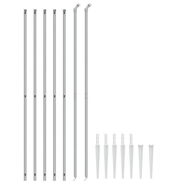 vidaXL Gaashek met grondankers 1,6x10 m zilverkleurig