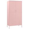 vidaXL Kledingkast 90x50x180 cm staal roze