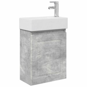 vidaXL Badkamermeubel met kraan Betongrijs 45,5 x 22,5 x 84 cm