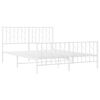 vidaXL Bedframe met hoofd- en voeteneinde metaal wit 135x190 cm