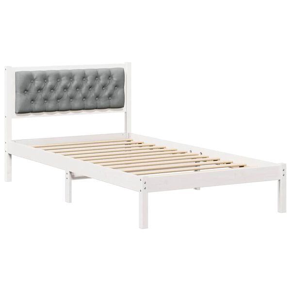 vidaXL Bedframe Lichtgrijs 100 x 200 cm Massief grenenhout