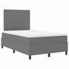 vidaXL LED Box Spring Bed Lichtgrijs en wit. 120 x 200 cm Katoen Stof