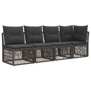 vidaXL 4-Zits Sofa met Linkerarm 4 st 4-Aantal zitplaatsen Grijs