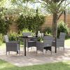 vidaXL Tuin eettafelset met kussen 5 pcs Grijs poly rattan