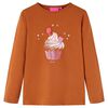 Kindershirt met lange mouwen 104 cognackleurig