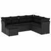 vidaXL 7-delige Loungeset met kussens poly rattan zwart