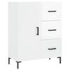 vidaXL Dressoir 69,5x34x90 cm bewerkt hout hoogglans wit