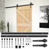 vidaXL Schuifdeur 100 x 210 cm Massief grenenhout Naturel en Zwart