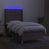 vidaXL Boxspring met matras en LED stof taupe 80x200 cm