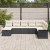 vidaXL Tuin Sofa Set met kussen 8 pcs Zwart en Crème poly rattan