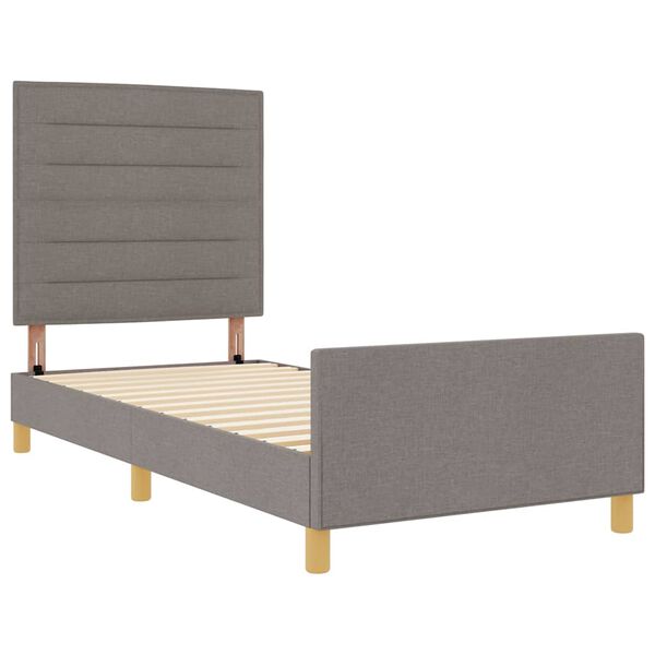 vidaXL Bedframe met hoofdeinde Taupe 90 x 190 cm Stof