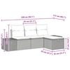vidaXL Tuin Sofa Set met kussen 4 pcs Grijs Poly riet