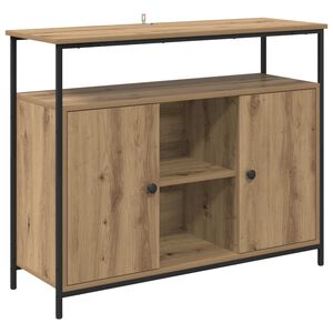 vidaXL Dressoir Artisan Eiken 100 x 35 x 80 cm Bewerkt hout