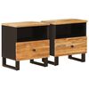 vidaXL Bed kast 2 st Bruin 40 x 33 x 46 cm Massief Mango Hout