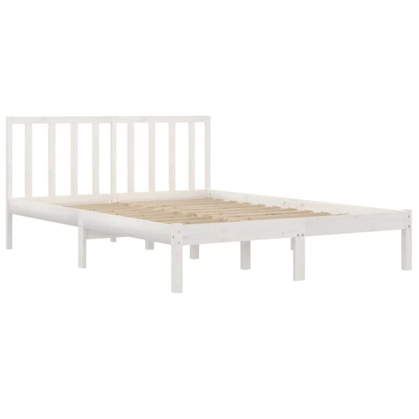vidaXL Bedframe massief grenenhout wit 200x200 cm