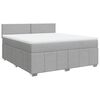 vidaXL Boxspring met matras stof lichtgrijs 180x200 cm