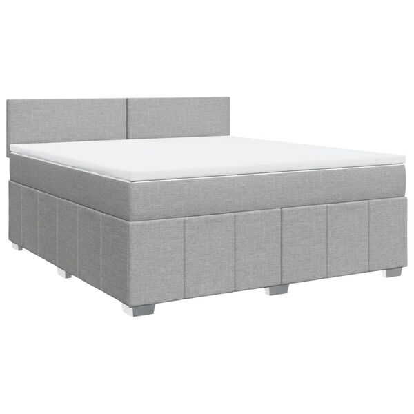 vidaXL Boxspring met matras stof lichtgrijs 180x200 cm