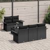 vidaXL Tuin Sofa Set met kussen 6 pcs Zwart Poly rattan, staal en glas