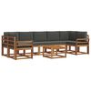 vidaXL Buiten bankenset met kussen 8 pcs Natuurlijk en Antraciet