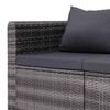 vidaXL 4-delige Loungeset met kussens poly rattan grijs