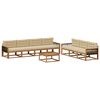 vidaXL Buiten bankenset met kussen 8 pcs Natuurlijk en Beige
