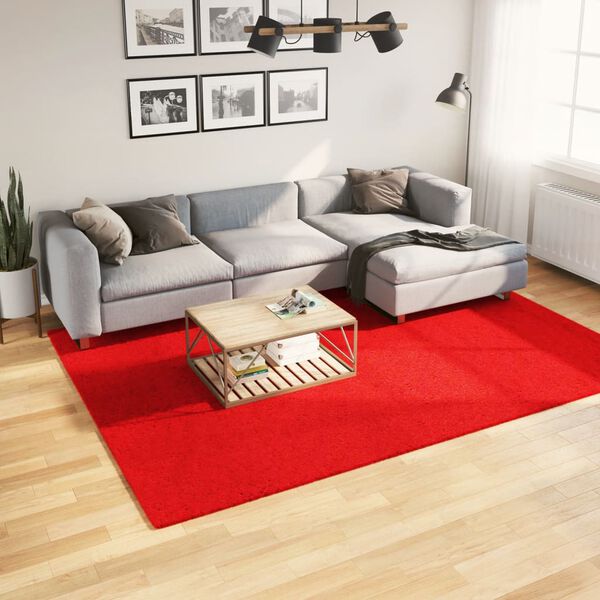 vidaXL Vloerkleed HUARTE laagpolig zacht wasbaar 200x280 cm rood