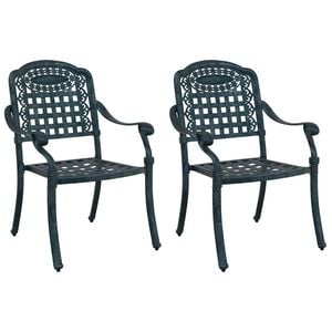 vidaXL Tuinstoel 2 st Groen Aluminium