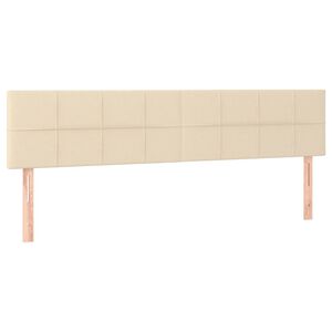 vidaXL Hoofdborden 180x5x78/88 cm stof cr&egrave;mekleurig