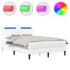vidaXL Bedframe met LED-stripverlichting Wit 140 x 190 cm Kunstleer
