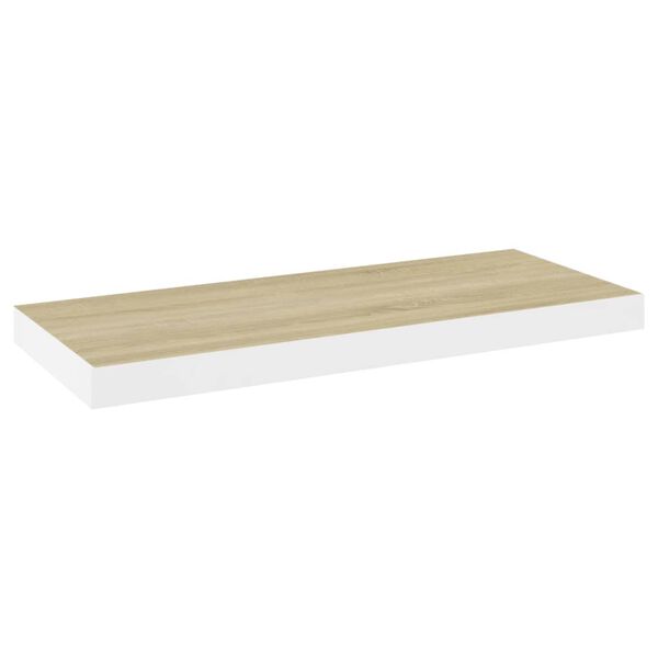 vidaXL Wandschappen zwevend 2 st 60x23,5x3,8 cm MDF eikenkleurig wit