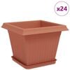 vidaXL Plantenpotten 24 st Baksteenrood Kunststof