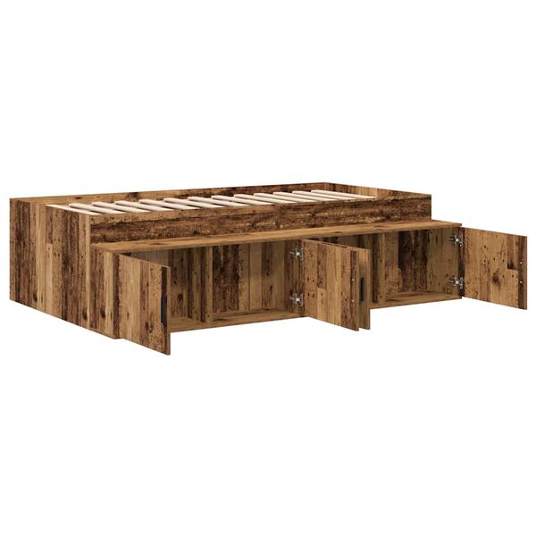 vidaXL Bedframe met lade met opslag Oud Hout 90 x 200 cm Bewerkt hout