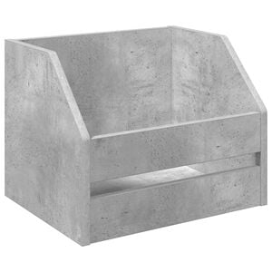 vidaXL Vinyl Album Doos Betongrijs 38 x 30 x 29 cm Bewerkt hout