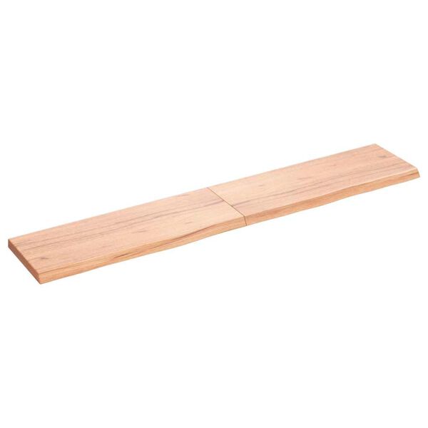 vidaXL Wandschap 160x30x(2-4)cm behandeld massief eikenhout lichtbruin