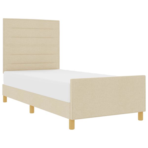 vidaXL Bedframe met hoofdeinde Cr&egrave;me 100 x 200 cm Stof