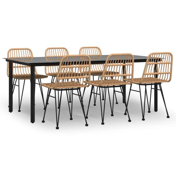 vidaXL 7-delige Tuinset poly rattan
