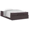 vidaXL Bedframe met matras met matras 2 pcs Tan Stof