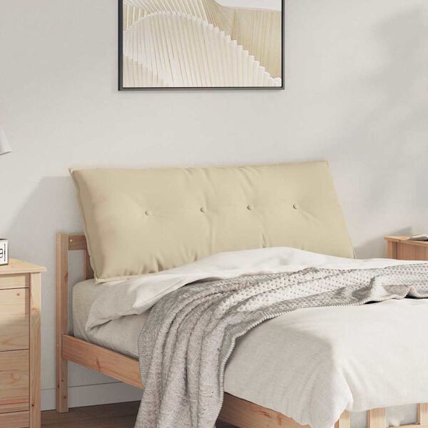 vidaXL Rugkussen Cr&egrave;me 120 x 50 cm Microvezel Stof